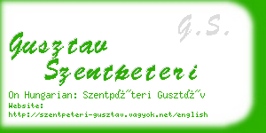 gusztav szentpeteri business card